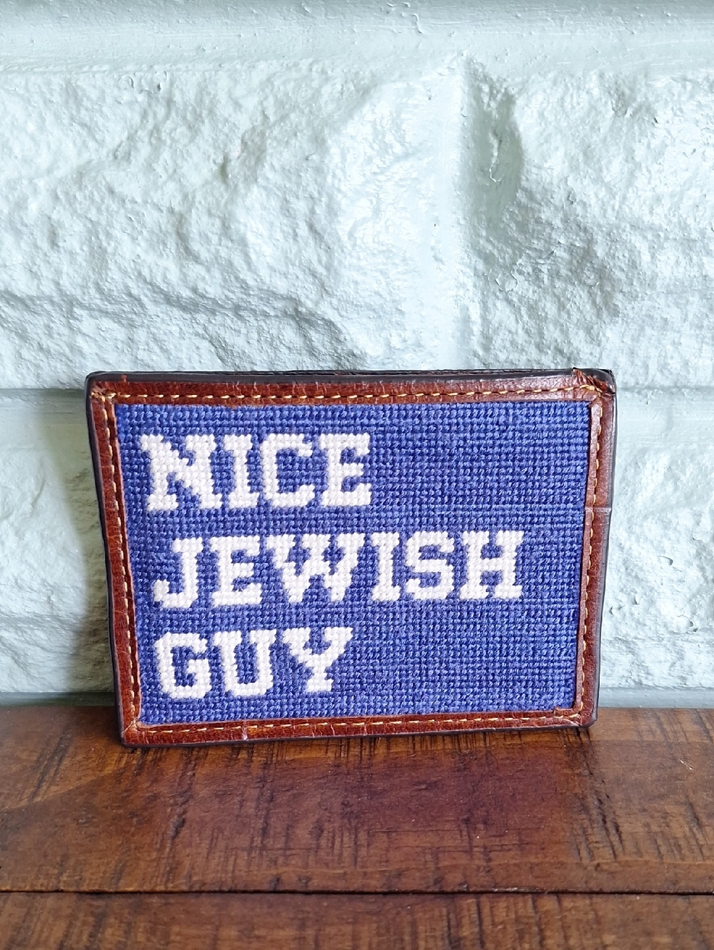 Smathers & Branson Blue Leather Nice Jewish Guy Wallet